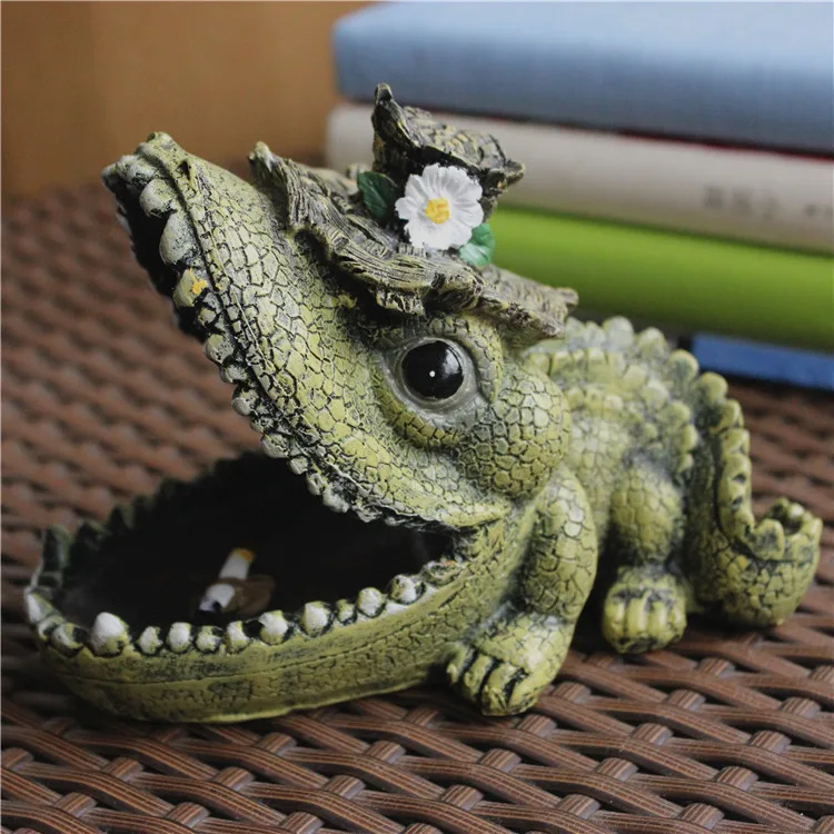NEWYEARNEW Resin Creative Ashtray Car Ashtrays countryside Crocodile Cigarettes Ash Tray Home Decoration Free Shipping | Дом и сад