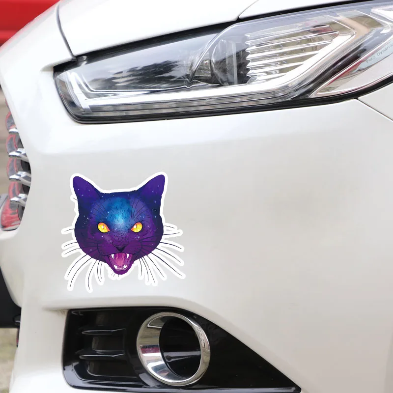 Автомобильная наклейка YJZT 14 4 см * 1 стильная звезда голова кошки ПВХ декоративная