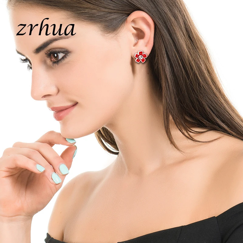 ZRHUA 2018 новые модные красивые серьги гвоздики с цветами для женщин ювелирные