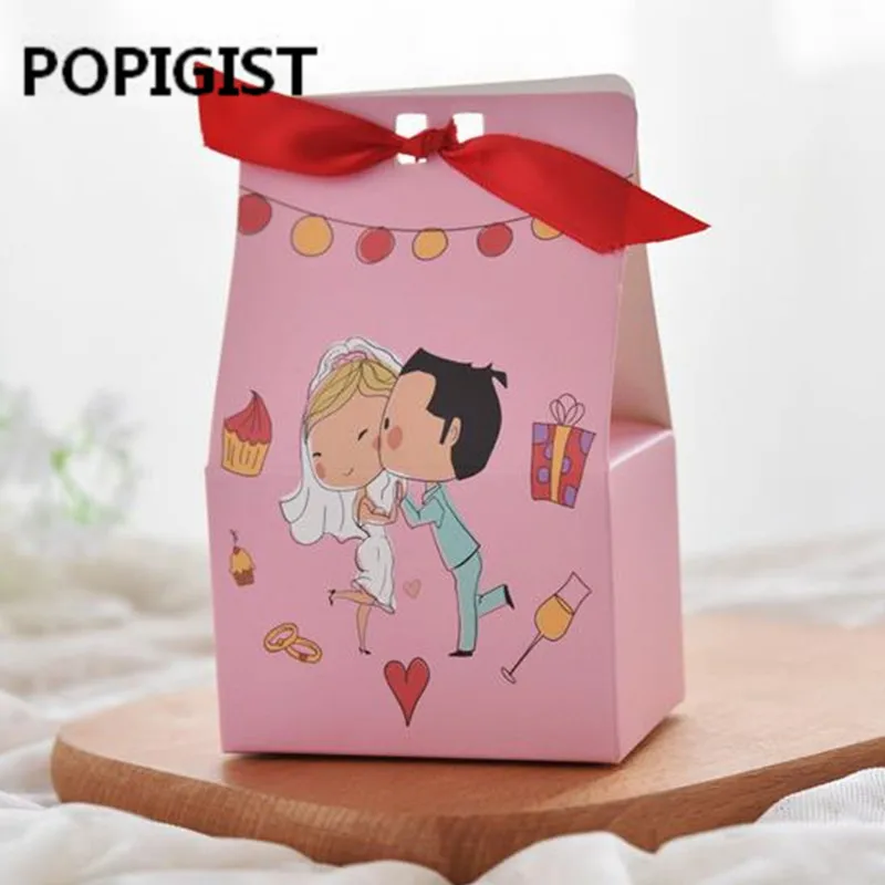Creative Bride and Groom Korea Sweet Romantic Wedding Decoration Party Supplies Candy Chocolate Gift Box 50pcs | Дом и сад