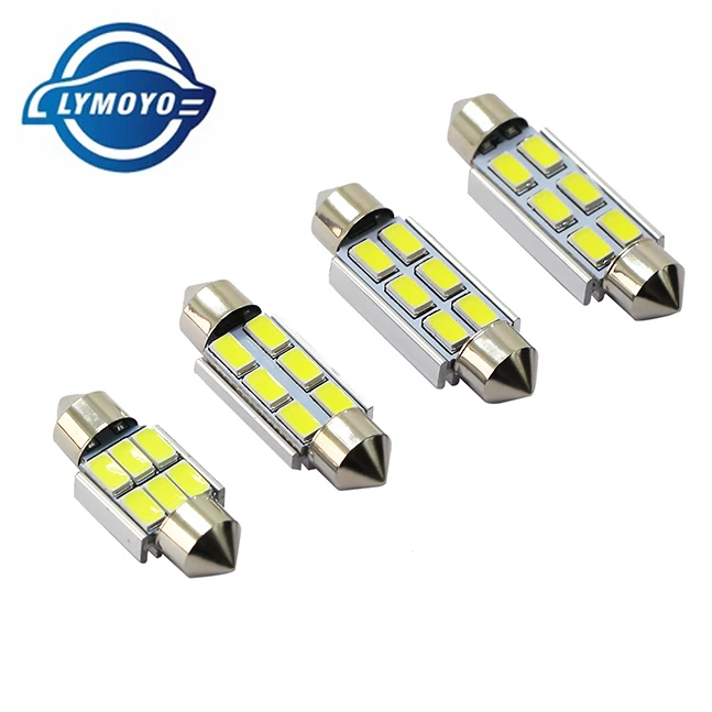 100 шт./лот c5w 31 мм 36 39 42 гирлянда Dome 6SMD 5630 LED CANBUS без ошибок для номерного знака