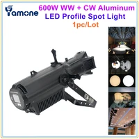1x high power 600w bi color aluminum led profile spotlight cw ww 2in1 ellipsoidal gobo projector light led leko spot light focus