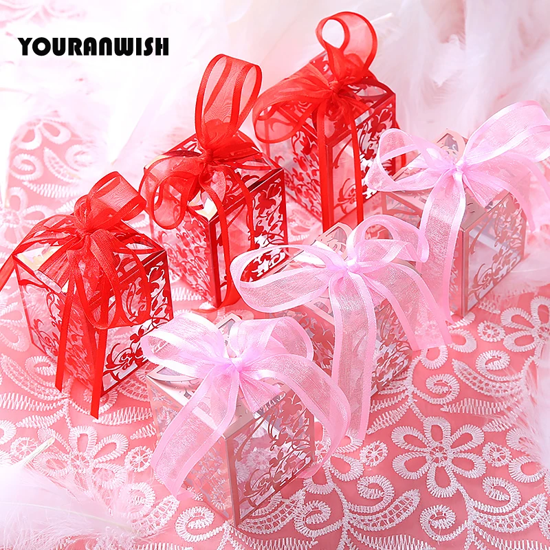 Коробки для конфет YOURANWISH 50 шт./лот из ПВХ Вечерние и свадеб Подарочная коробка