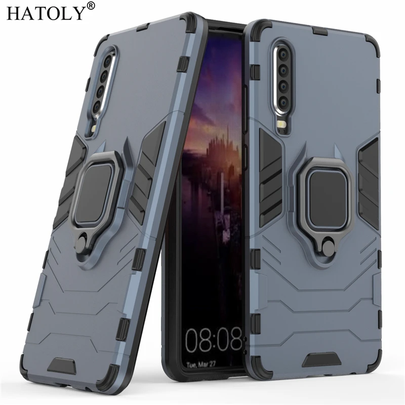 Чехол HATOLY для Huawei P30 чехол P 30 чехлы с магнитным присоской и кольцом силиконовый