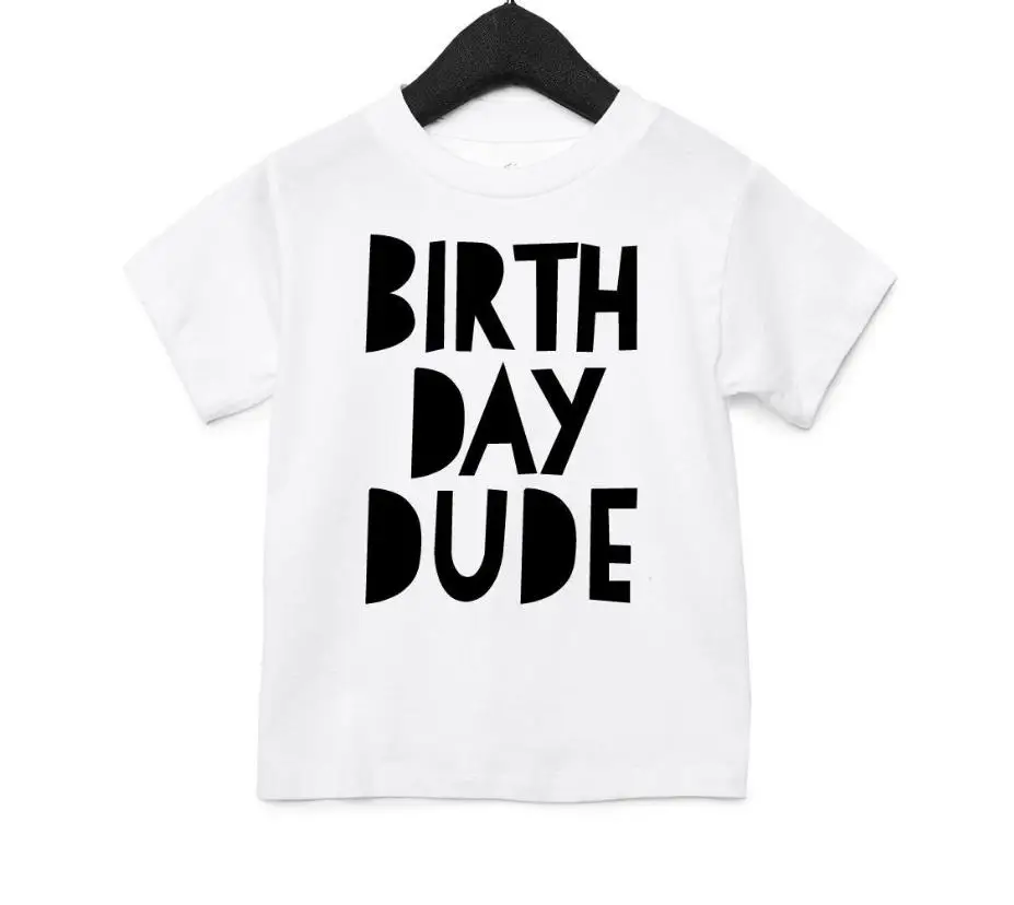 Детская футболка с принтом для мальчиков и девочек на день рождения одежда детей