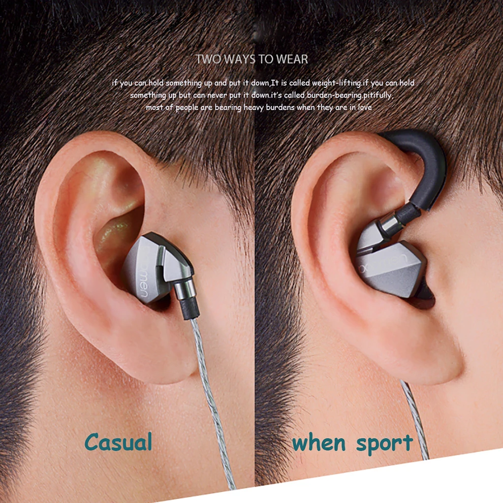 Проводные наушники HIFI бас спортивные гибридные для iPhone Xiaomi Huawei с микрофоном
