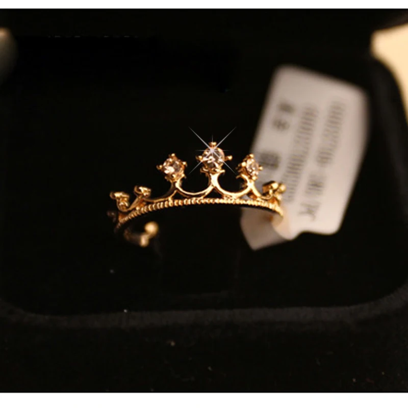 HUALUO Новое модное с кристаллами стразами Корона Кольца для Для женщин Милое