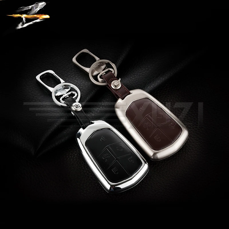 Кожаный чехол для автомобильного ключа из цинкового сплава Cadillac CTS ATS 28 T CTS-V Coupe SRX