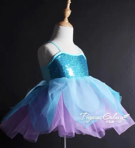 Синее танцевальное платье-пачка Современный Джаз для взрослых балерины балетное