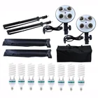 Набор для освещения фотосъемки 2 шт. * 4 держателя лампы + 2 шт. * 50*70 см софтбокс + 2 шт. * 2 м стойка для освещения софтбокс + сумка