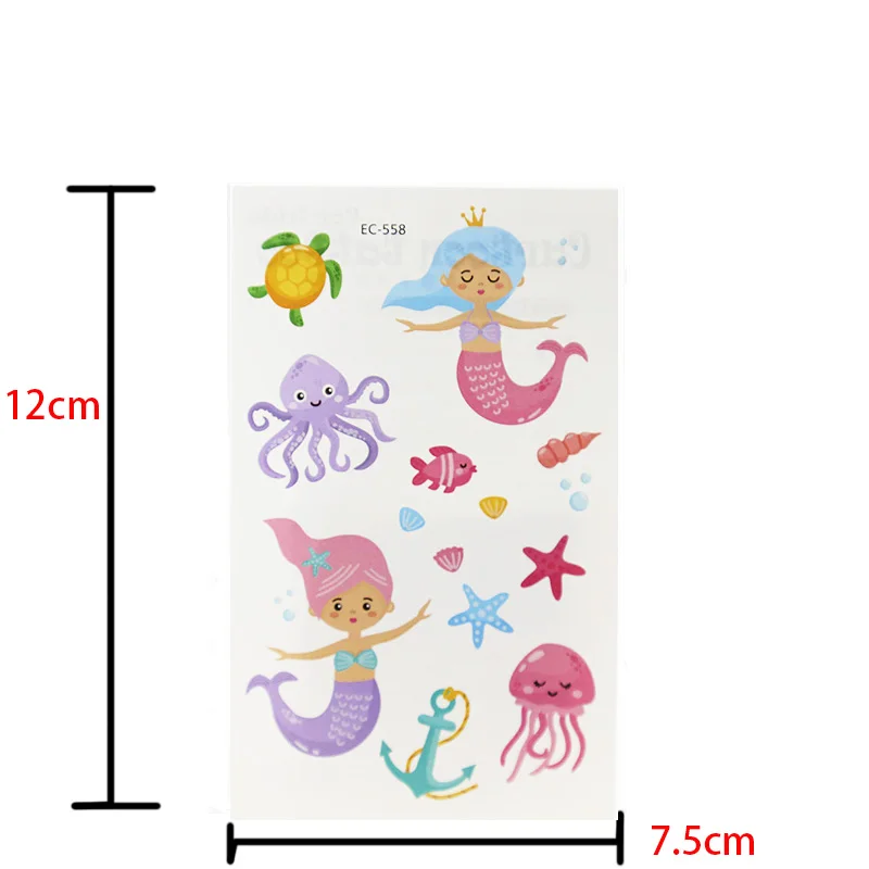 Водонепроницаемые временные тату наклейки русалки поддельные флеш татуировки