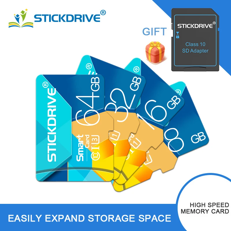 Модная быстрая передача карты памяти 32 Гб 64 Гб 128 Гб класс 10 Micro SD карта 8 Гб 16 Гб mini TF карта с подарочным адаптером для Camara