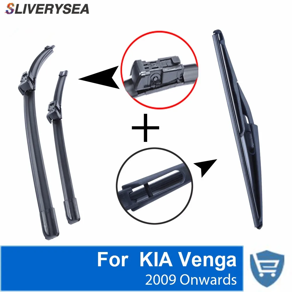 SLIVERYSEA переднее и заднее лезвие стеклоочистителя Без Рычага для Kia Venga 2009 OnwardsHigh