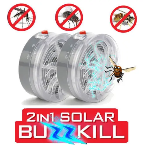 Солнечные Buzz УФ лампы свет Fly насекомых ошибках комара убить Zapper