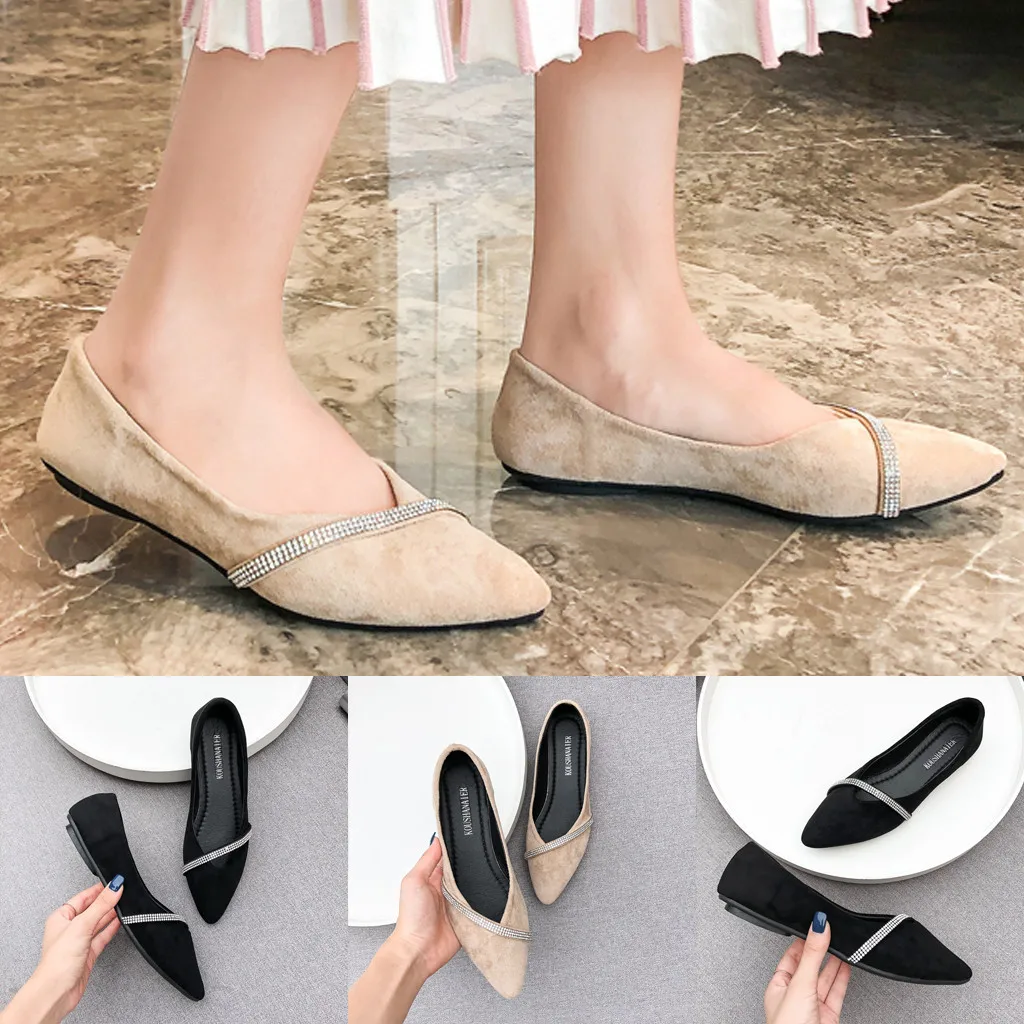 Женская повседневная обувь на плоской подошве с острым носком Женские тонкие