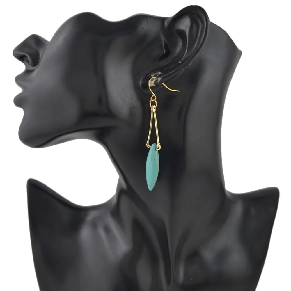 Серьги из натурального камня лава тигровый глаз Howlite длинные серьги-кисточки