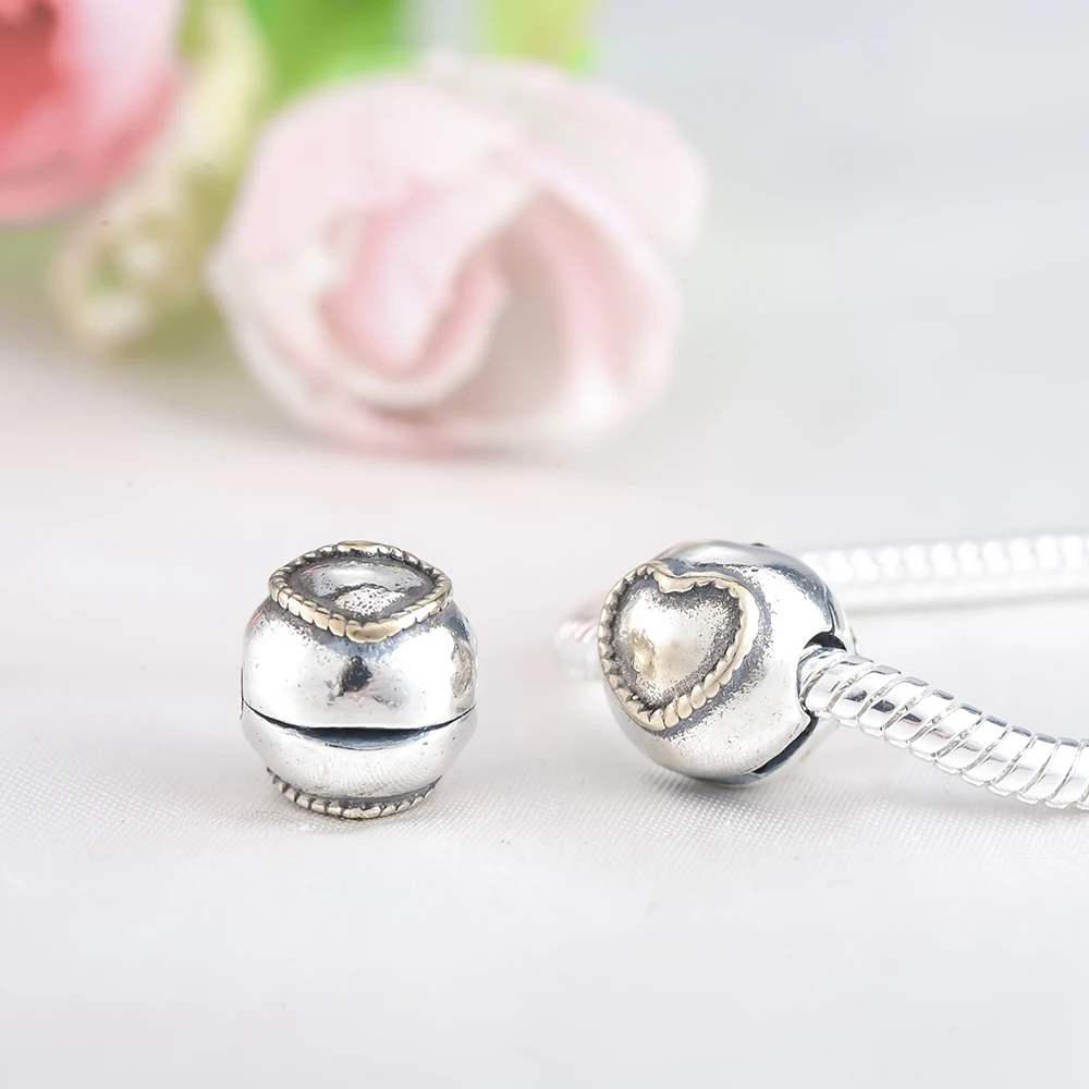 Beagloer 100% 925 пробы Серебряные Бусины Fit Pandora браслет & Цепочки и ожерелья Для женщин