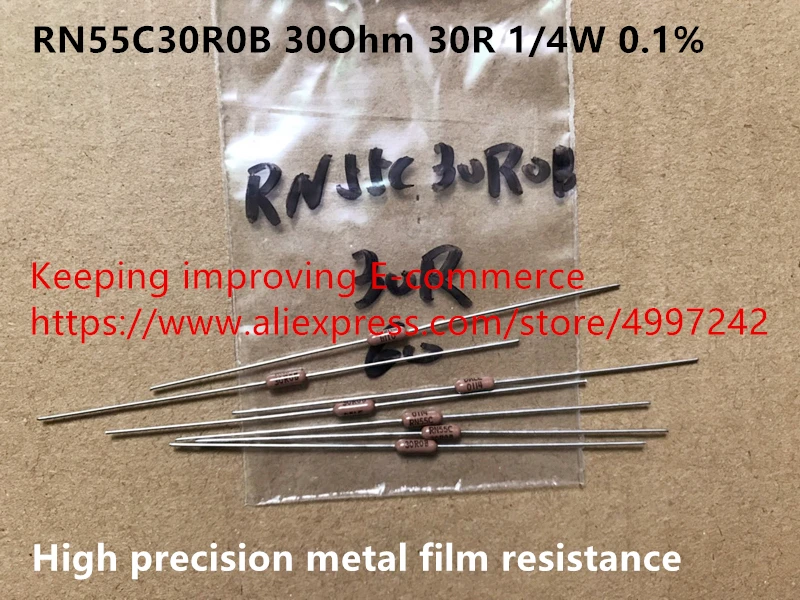 

Original new 100% RN55C30R0B 30Ohm 30R 1/4W 0.1% high precision metal film resistance (Inductor)