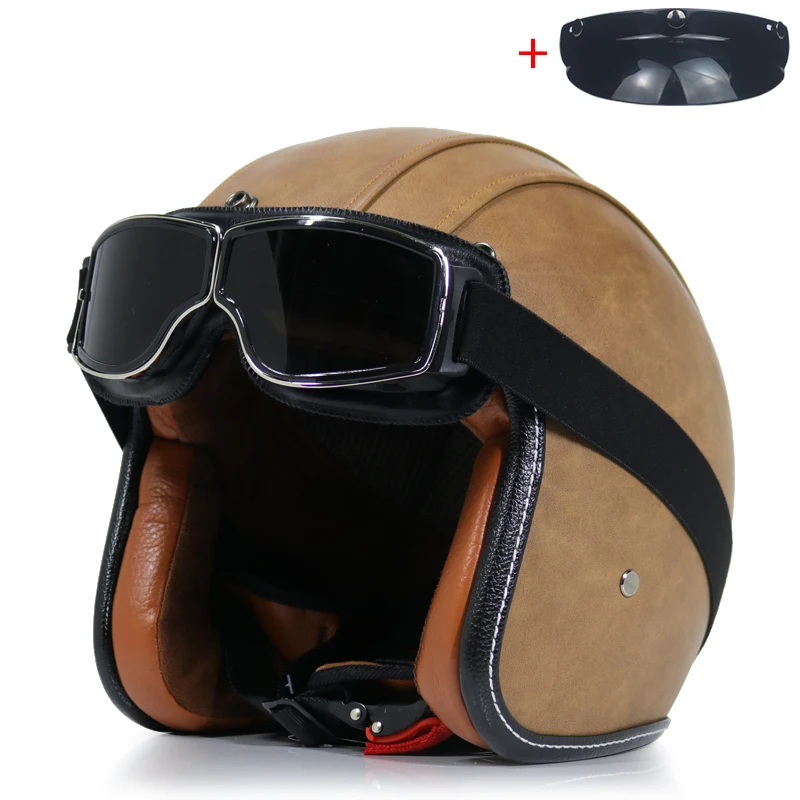 Мотоциклетный rcycle шлем Ретро винтажный шлем лицо Ретро 3/4 шлем casco мотошлем винтажный шлем мото rcycle moto cross VOSS - Цвет: b16