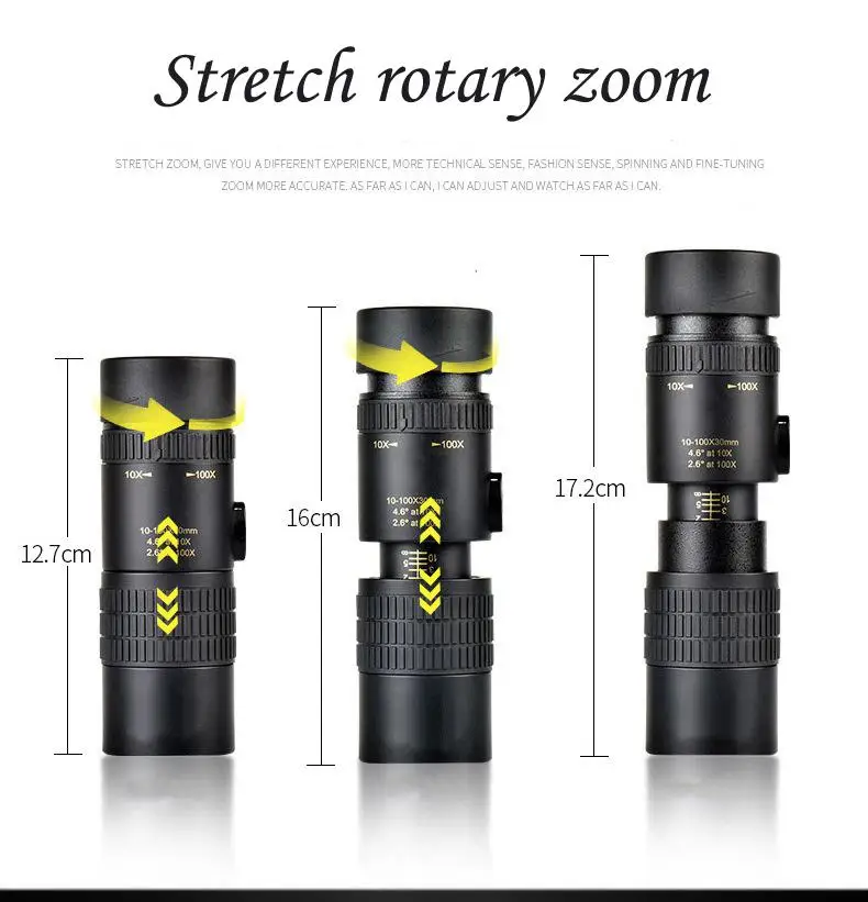 Group Vertical Монокуляр телескоп 10-100x30 7-17 раз HD мини-Телескоп для мобильного телефона Камера Монокуляр телескоп r25