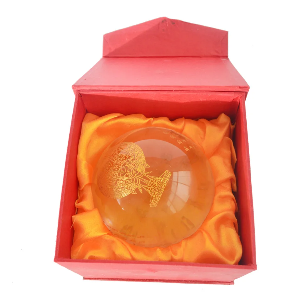 

White Umbrella Goddess Crystal Ball with Lotus Stand-Fengshui Product W9006