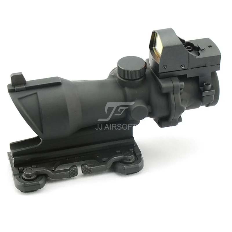 Прицел JJ AIRSOFT в стиле ACOG с мини-красным точечным датчиком Docter и креплением QD