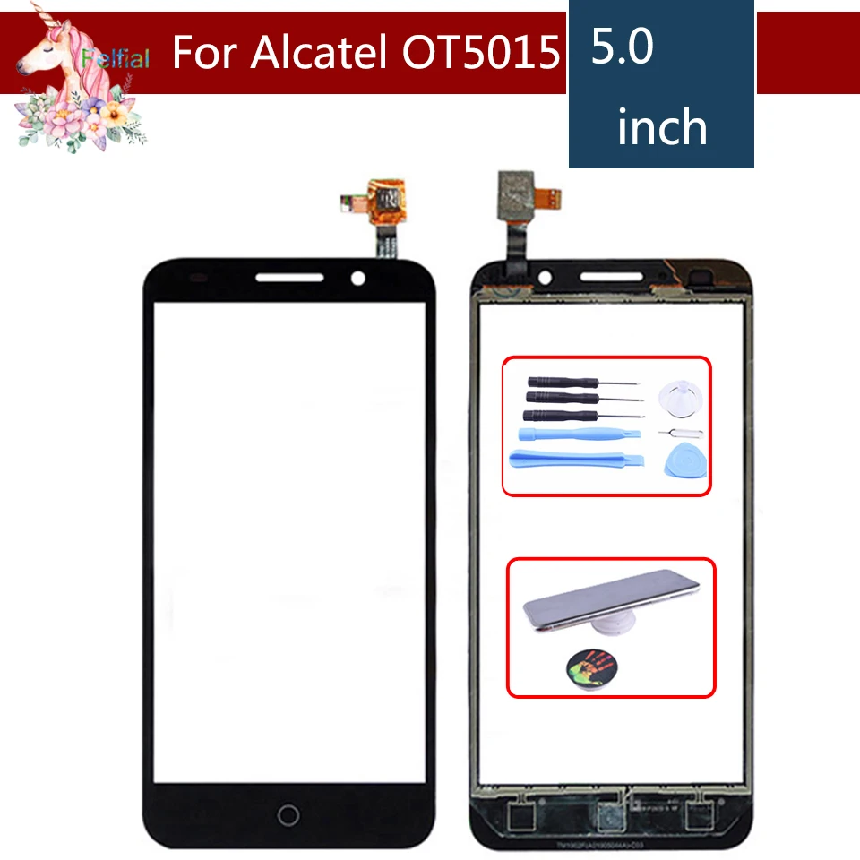 

10pcs/lot 5.0" For Alcatel Pixi 3 OT5015 5015 5015E 5015A Touch Screen Digitizer Sensor Outer Glass Lens Panel Replacement