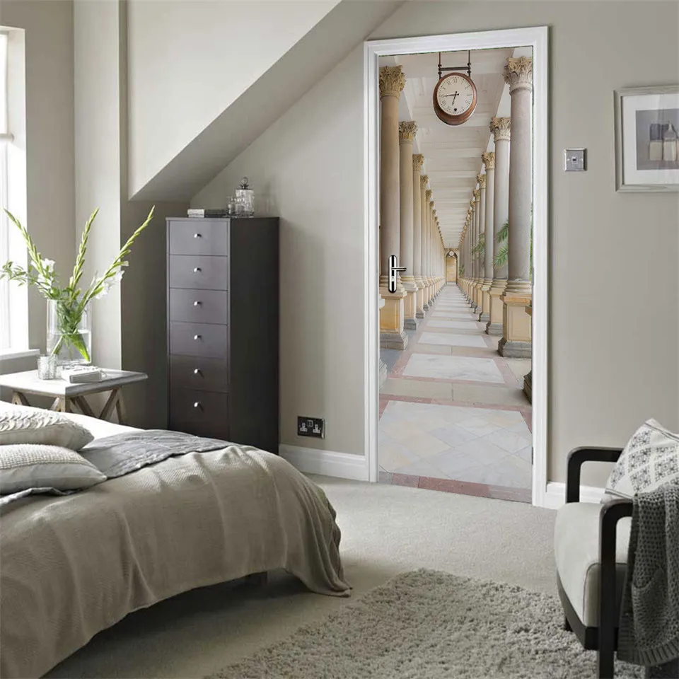 3d-наклейка на дверь с изображением цветного пейзажа ПВХ постер для гостиной