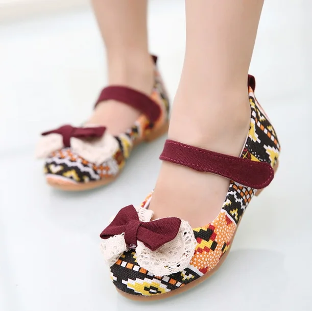 Весна и осень детская обувь ребенка холст девочка хлопка производства обуви свет