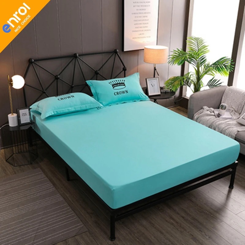 Новое поступление одноцветные простыни на резинке наматрасники с эластичной