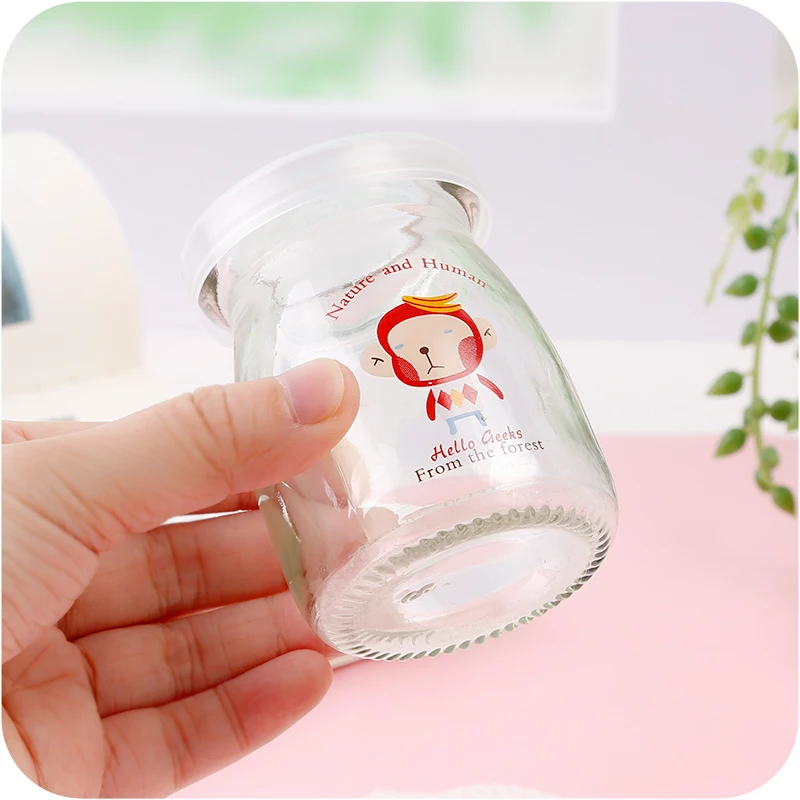 Креативная стеклянная чашка для йогурта пудинга желе мусса термостойкая бутылка