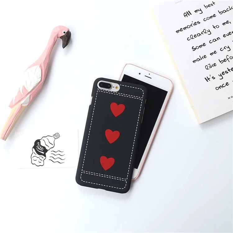 Милый чехол для телефона с сердечками iphone 7 puls тонкий жесткий 6 6s Fundas|case for iphone|phone