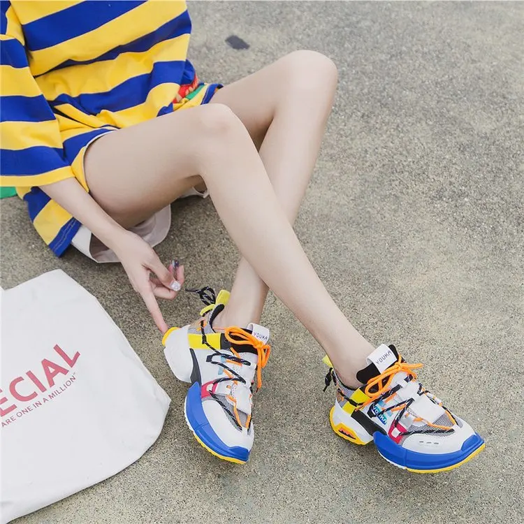New Chunky Fashion Sneakers Platform Women Thick Sole Ladies Female Chunky Shoes Women Casual Vulcanize Platform Sneakers