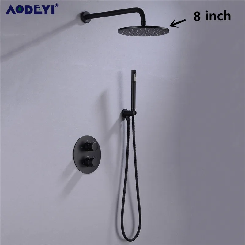 

Латунные смесители для душа 8-12 "душ с дождевой насадкой набор для душа для ванной комнаты 2 функции термостатический клапан система для душа