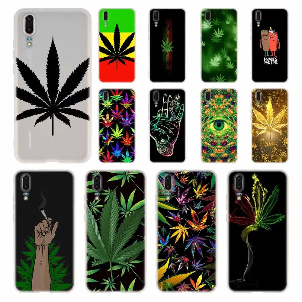 Новый чехол с психоделическим рисунком травы силиконовый мягкий для Huawei P50 P30 P40 P20