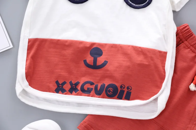2019 Summer Baby Boys Clothing Sets Cartoon Cute Eyes Short Sleeve T-shirt + Drawstring Shorts Suits fashion Infant Kids Clothes |