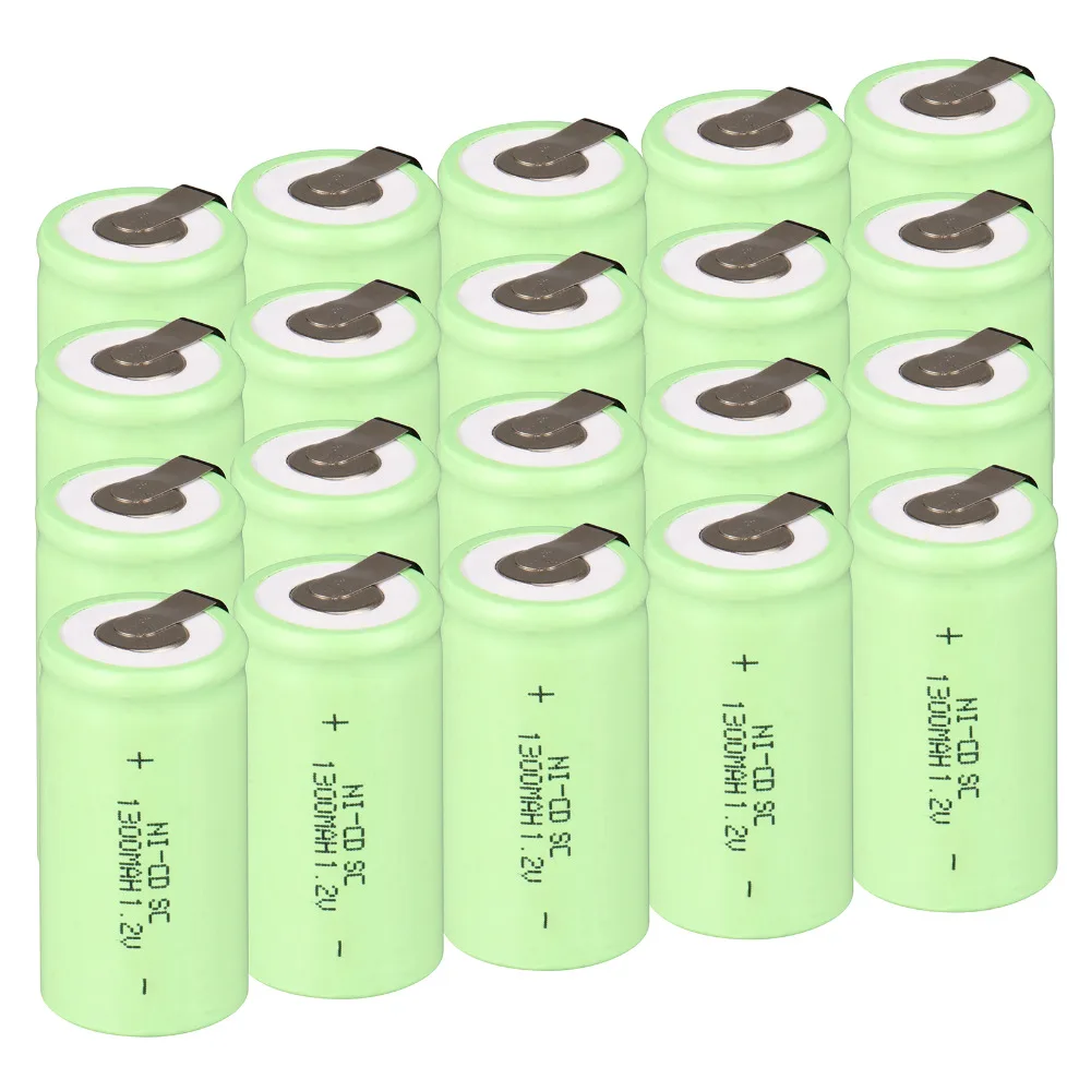 Российский продавец! 20 шт./комплект никель-кадмиевые аккумуляторы Sub C SC 1 2 в 1300 мАч