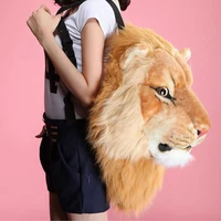 3d animal design girls backpack tiger lion leopard panda fur school bags luxury women chain clutch crossbody shoulder bags purse