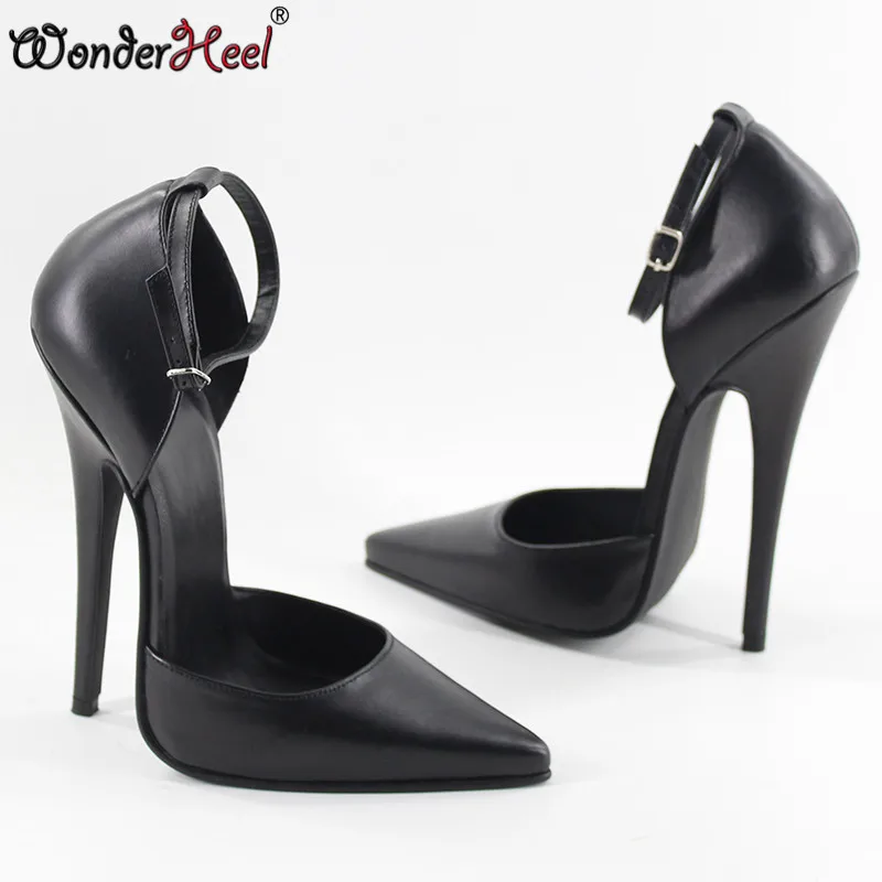Wonderheel/Новинка матовые туфли из натуральной кожи на очень высоком каблуке 16 см