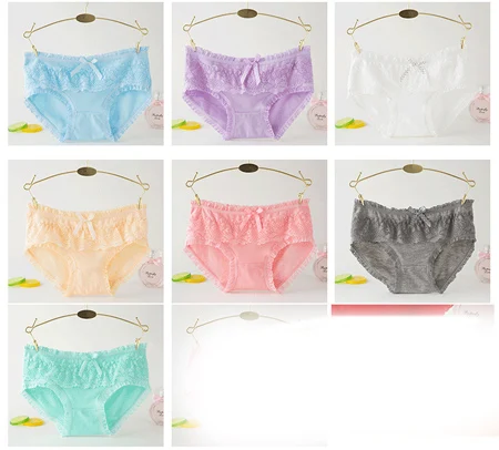 7pcs Горячие Новые 7 шт./лот Нижнее белье женские трусики для девочек; сексуальные хлопковые трусики нижнее белье, детские трусы Calcinhas, нижнее белье кружевные шорты, детское белье, трусики Femme - Цвет: 7pcs
