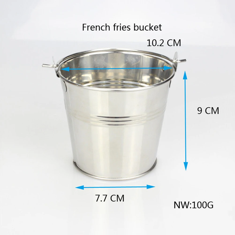 1pc 304 Stainless Steel Ice Bucket Icing French Fries Snack Bar Buckets Dessert Barrel Food Hotel Restaurant Tableware | Дом и сад