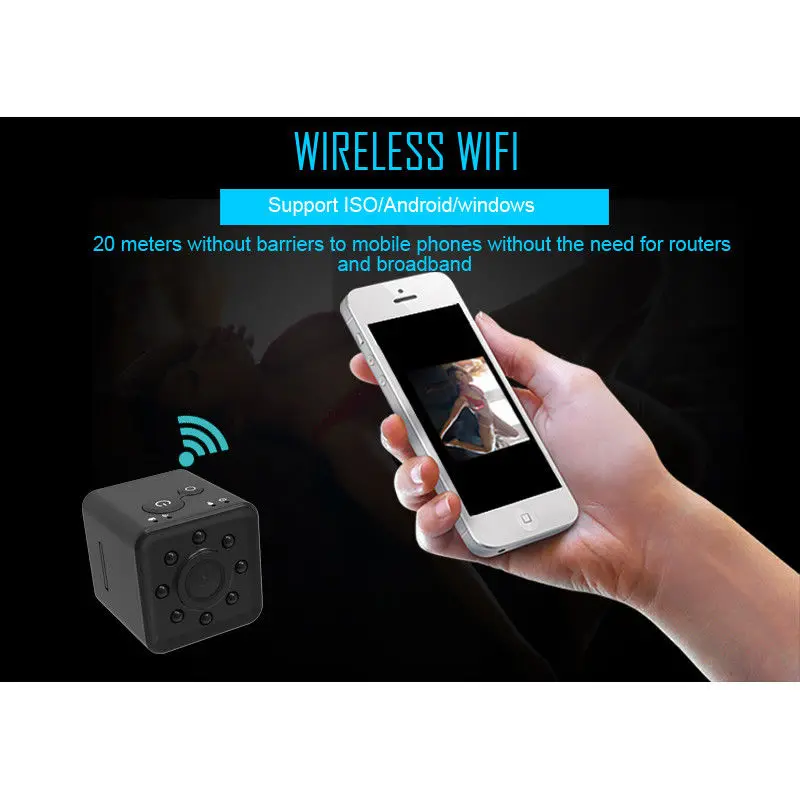 8 ГБ карта + SQ13 Full HD 1080P WiFi мини Автомобильная камера DVR DV видео рекордер ночное