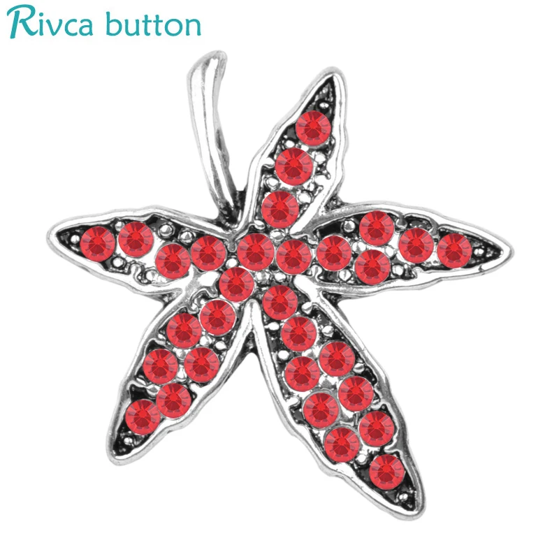Rivca Snap Button Jewelry Newest DIY 18mm Mixcolour maple leaf Fit Charm alloy Bracelets D03542 | Украшения и аксессуары