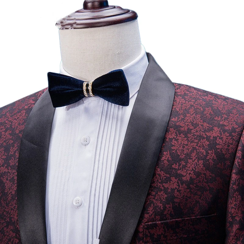 (Куртка + штаны) 2017 Новый Модный мужской костюм для свадьбы весна осень красный