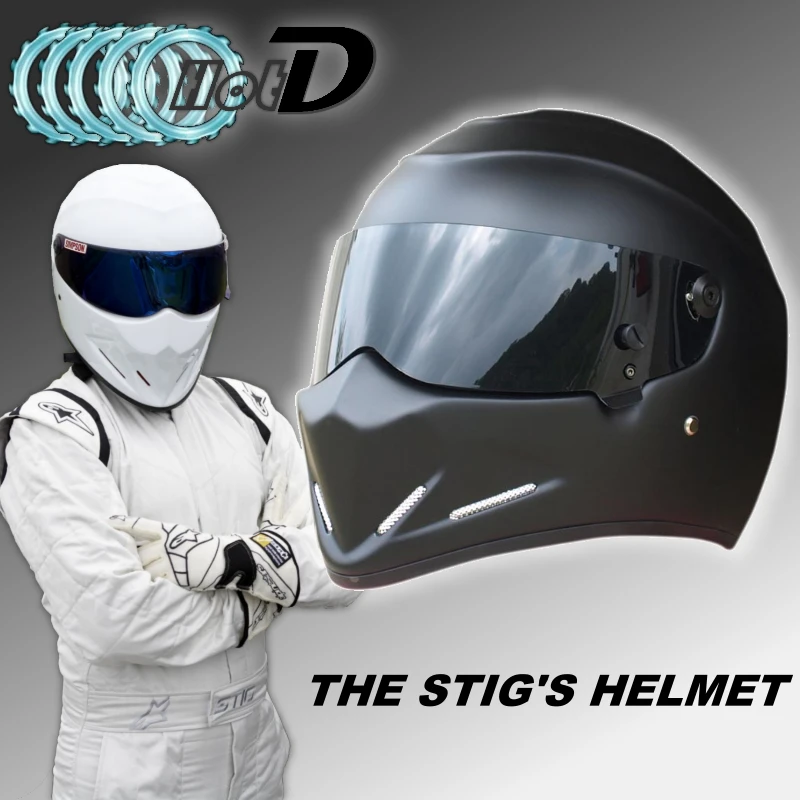 

TopGGGear The STIG Matte Black Helmet with Black Visor / Collectable / Like as SIMPSON Helmet / Motorcycle Helmet / FiberGlass