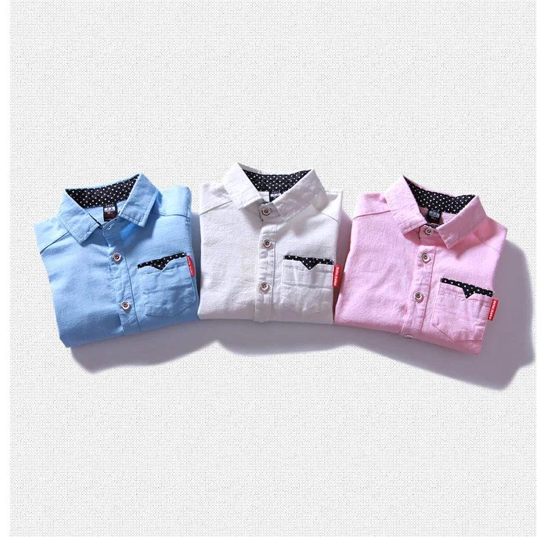 Сезон: весна–лето Повседневная рубашка для мальчиков 100% хлопок Высокое качество