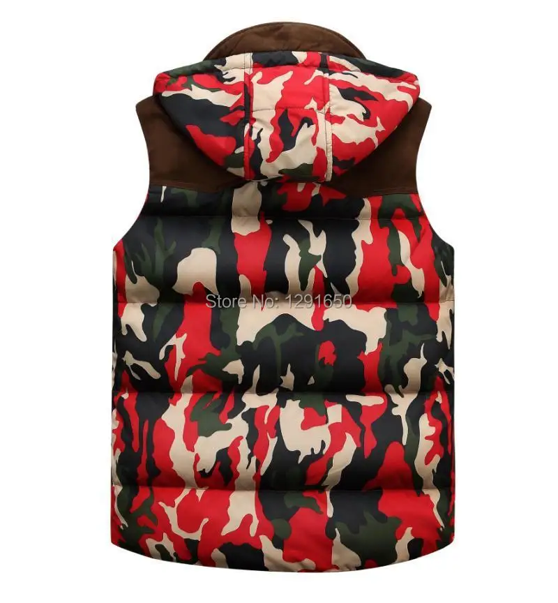 Autumn 2014 Fashion Men's Camouflage Down Vest Casual Mens Slim Fit Warm Winter Waistvest Male Coat and Jacket Wholesale NF342 | Мужская