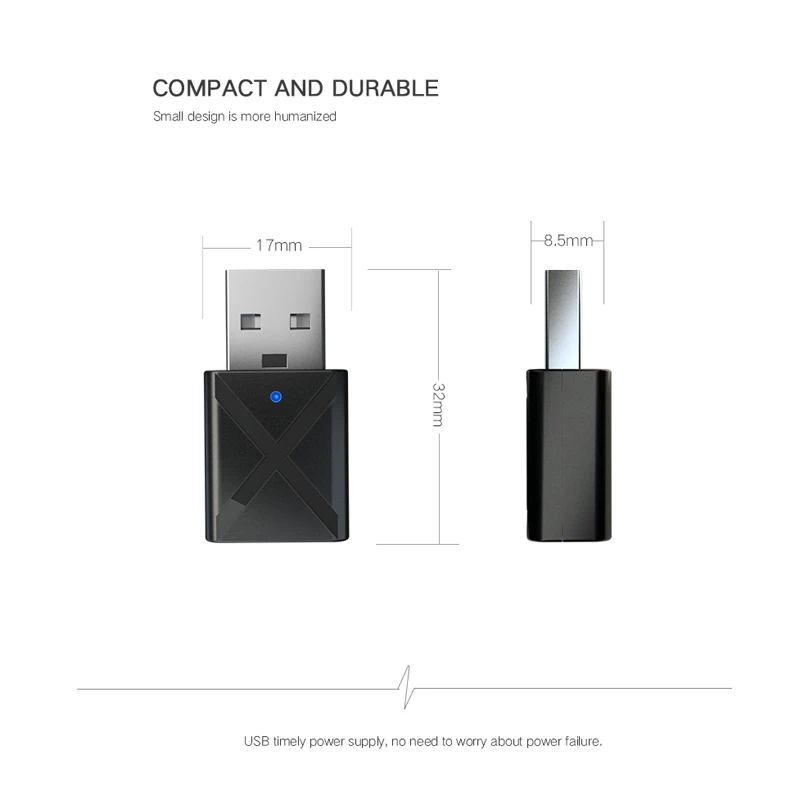 Беспроводной адаптер Mini USB Bluetooth 5 0 приемник аудио передатчик для ТВ/ПК наушников