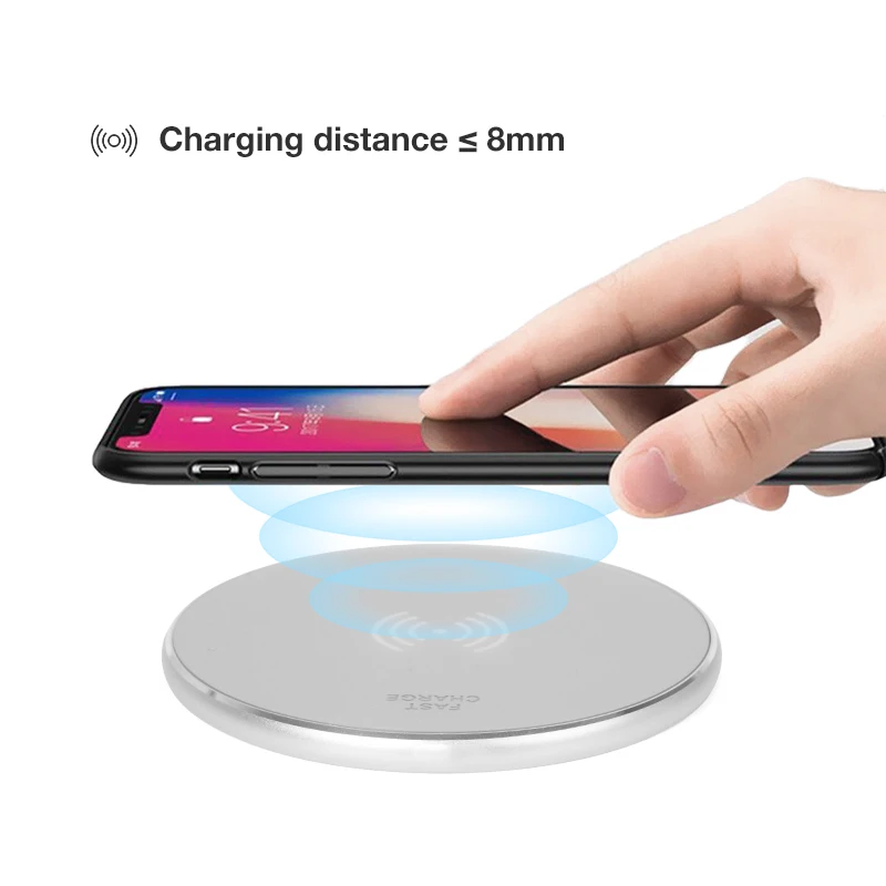 Kabym qi быстрое портативное беспроводное зарядное устройство для Galaxy S8 S9 S7 iPhone X 8 Plus
