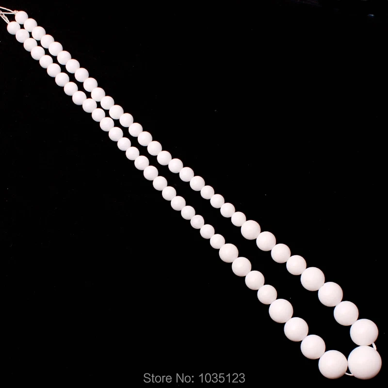 6-14mm Natural Round Shape White Shell DIY Loose Beads Strand 18